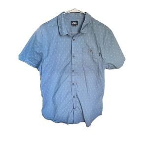 O’Neill Surf Woven Mens Size L Short Sleeve Button Up T Shirt‎ Blue Print
